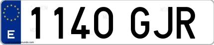 Ejemplo de matrícula española 1140 GJR