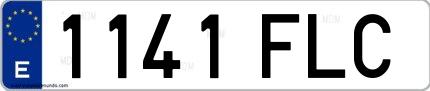 Ejemplo de matrícula española 1141 FLC
