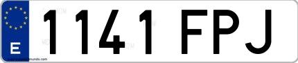 Ejemplo de matrícula española 1141 FPJ
