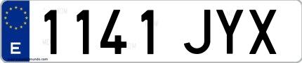 Ejemplo de matrícula española 1141 JYX