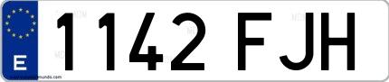 Ejemplo de matrícula española 1142 FJH