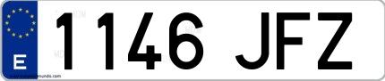 Ejemplo de matrícula española 1146 JFZ