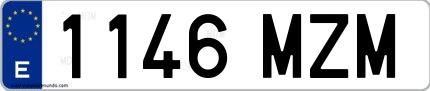 Ejemplo de matrícula española 1146 MZM