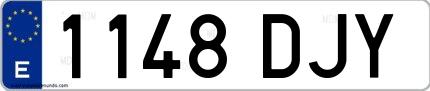 Ejemplo de matrícula española 1148 DJY