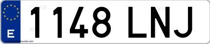 Ejemplo de matrícula española 1148 LNJ