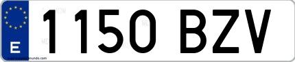 Ejemplo de matrícula española 1150 BZV