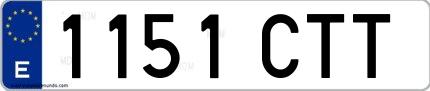 Ejemplo de matrícula española 1151 CTT