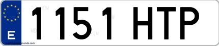 Ejemplo de matrícula española 1151 HTP