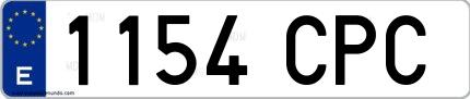Ejemplo de matrícula española 1154 CPC