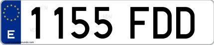 Ejemplo de matrícula española 1155 FDD