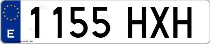 Ejemplo de matrícula española 1155 HXH