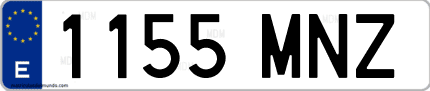 Ejemplo de matrícula de coche ordinaria 1155 MNZ