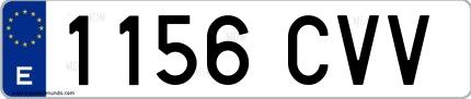 Ejemplo de matrícula española 1156 CVV