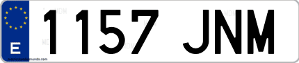 Ejemplo de matrícula de coche ordinaria 1157 JNM