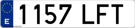 Ejemplo de matrícula española 1157 LFT