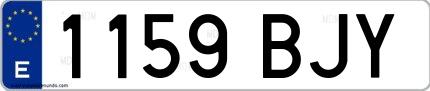 Ejemplo de matrícula española 1159 BJY