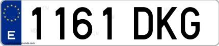 Ejemplo de matrícula española 1161 DKG