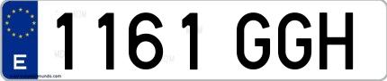 Ejemplo de matrícula española 1161 GGH
