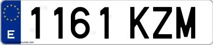 Ejemplo de matrícula española 1161 KZM