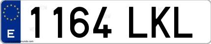 Ejemplo de matrícula española 1164 LKL