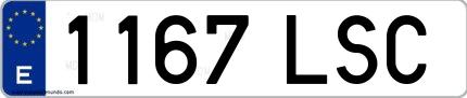 Ejemplo de matrícula española 1167 LSC