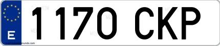 Ejemplo de matrícula española 1170 CKP