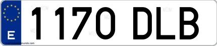 Ejemplo de matrícula española 1170 DLB