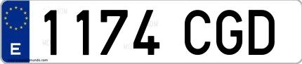 Ejemplo de matrícula española 1174 CGD