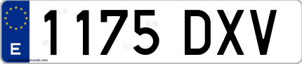 Ejemplo de matrícula de coche ordinaria 1175 DXV