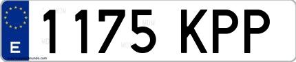Ejemplo de matrícula española 1175 KPP