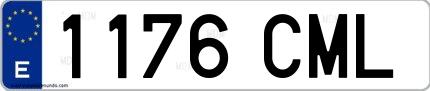 Ejemplo de matrícula española 1176 CML