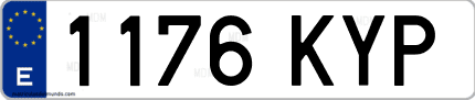 Ejemplo de matrícula de coche ordinaria 1176 KYP