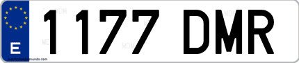 Ejemplo de matrícula de coche ordinaria 1177 DMR