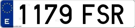 Ejemplo de matrícula española 1179 FSR