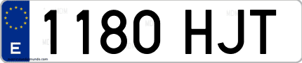 Ejemplo de matrícula de coche ordinaria 1180 HJT