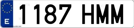 Ejemplo de matrícula española 1187 HMM