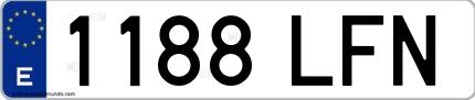 Ejemplo de matrícula española 1188 LFN