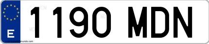 Ejemplo de matrícula española 1190 MDN