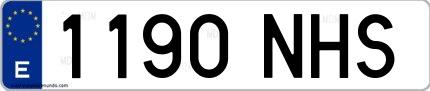 Ejemplo de matrícula española 1190 NHS