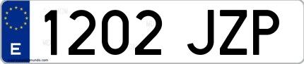 Ejemplo de matrícula española 1202 JZP