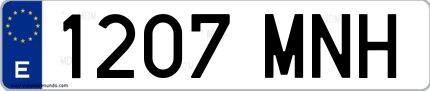 Ejemplo de matrícula española 1207 MNH
