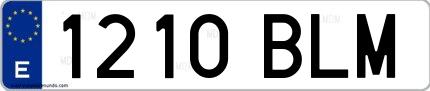 Ejemplo de matrícula española 1210 BLM
