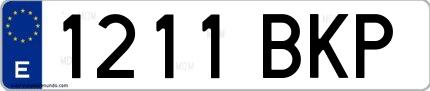 Ejemplo de matrícula española 1211 BKP