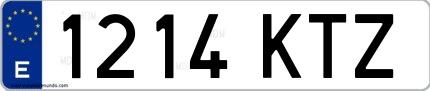 Ejemplo de matrícula española 1214 KTZ