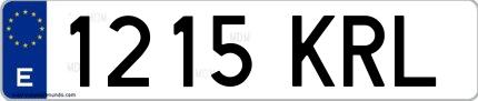 Ejemplo de matrícula española 1215 KRL