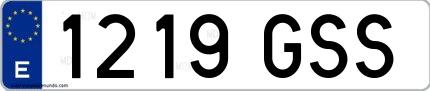 Ejemplo de matrícula española 1219 GSS