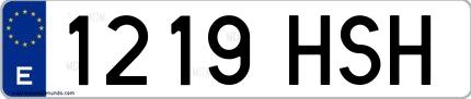 Ejemplo de matrícula española 1219 HSH