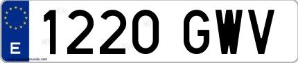 Ejemplo de matrícula española 1220 GWV