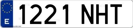 Ejemplo de matrícula española 1221 NHT