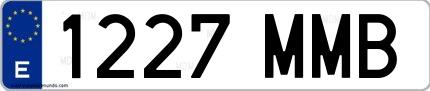 Ejemplo de matrícula española 1227 MMB